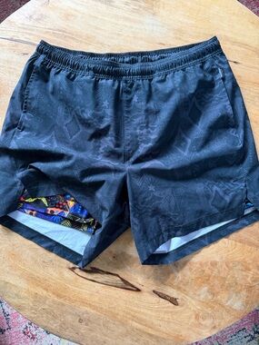Men's Black Athletic Running Shorts with Inner Liner
